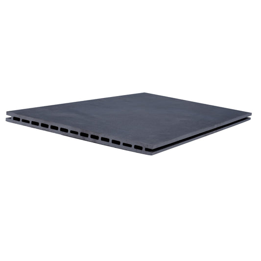 Slate Black Rainier flexible flooring blocks with sleek black tones